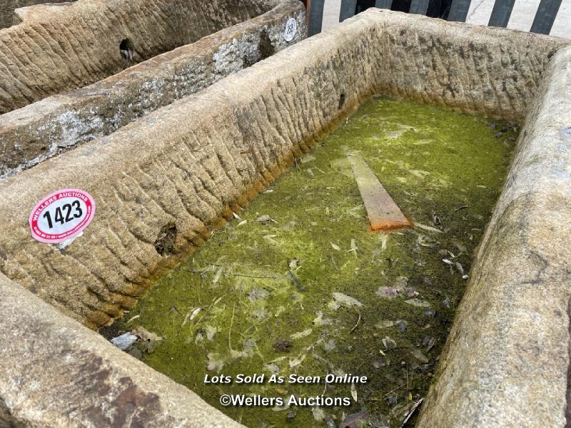 *A LARGE GRITSTONE QUARRY TROUGH, 45CM (H) X 170CM (L) X 76CM (W) - Image 3 of 4