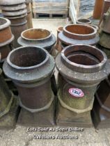 *X4 NEAR MATCHING SALT GLAZED CHIMNEY POTS, TALLEST 70CM (H)