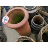 *X2 CHIMNEY POTS, INCL. A LARGE TERRACOTTA POT, 91CM (H)