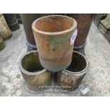 *X3 TERRACOTTA CHIMNEY POTS, 30CM (H)