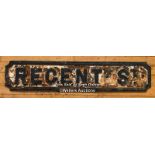 *ORIGINAL 'REGENT ST' CAST IRON STREET SIGN 85CM (L) X 18CM (H)