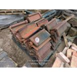 *APPROX X50 ASSORTED ROLL TOP RED RIDGE ROOF TILES, LARGEST 49CM (L)