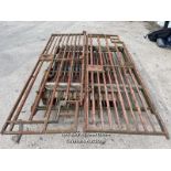 *A PAIR OF CAST IRON GATES, 215CM (H) X 68CM (W)