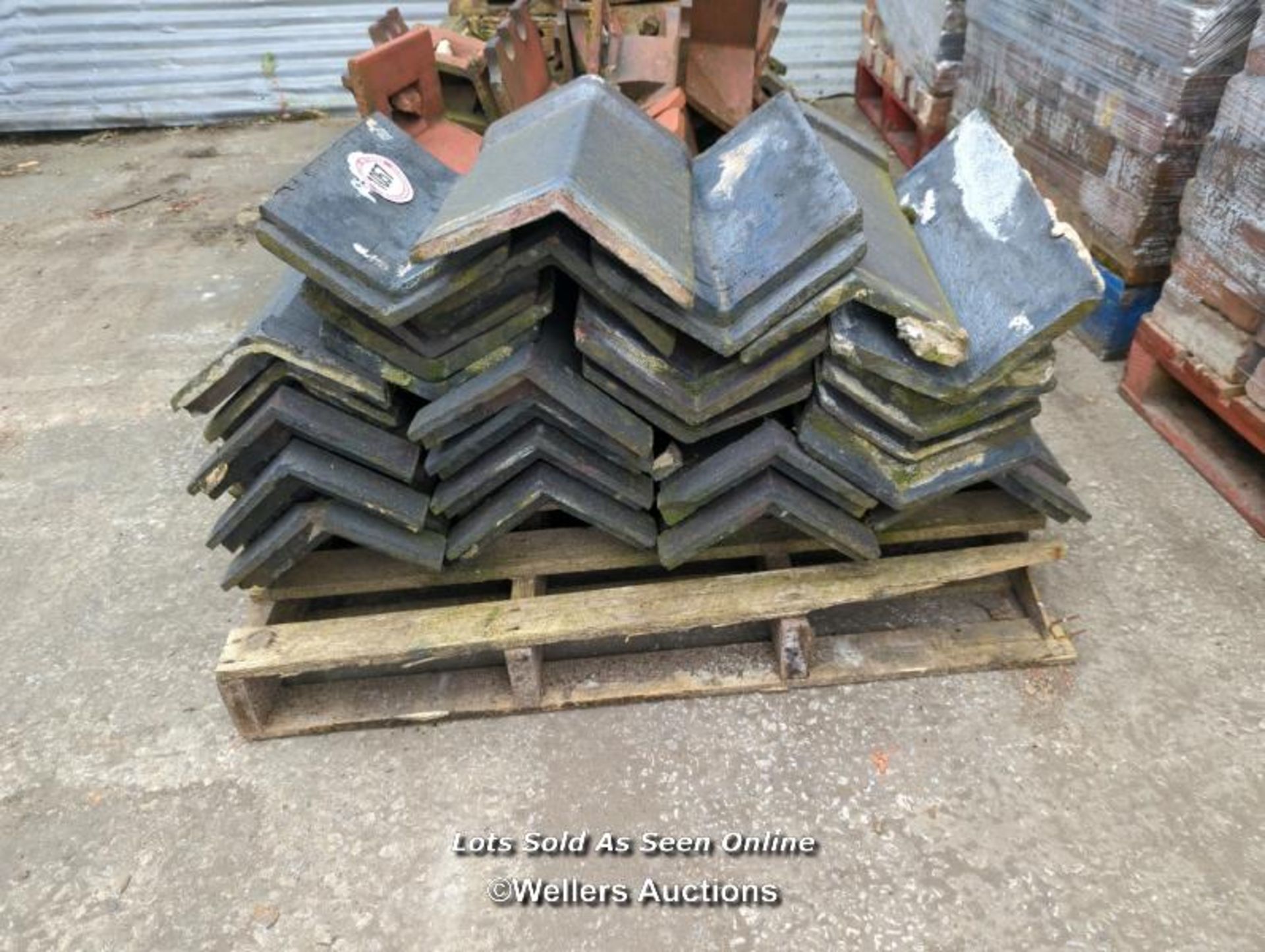 *APPROX X25 BLUE ANGLED RIDGE TILES, 48CM (L) - Image 2 of 2