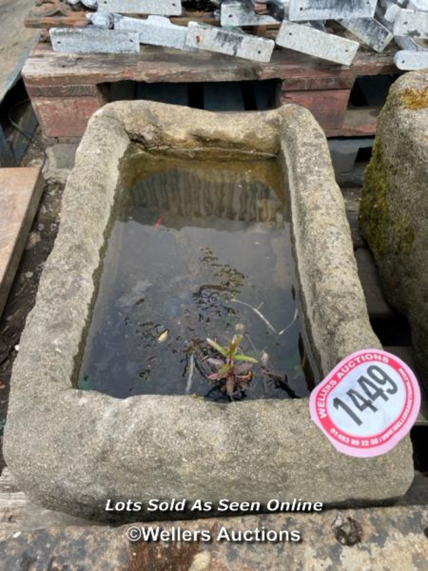 *A GRITSTONE TROUGH, 18CM (H) X 58CM (L) X 36CM (W) - Image 2 of 2