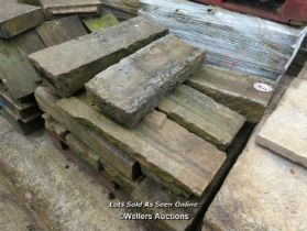 *APPROX X13 YORK STONE PIECES OF A DRAINAGE CHANNEL, LARGEST 90CM (L)