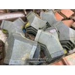 *APPROX X25 BLUE CORNER RIDGE ROOF TILES, 50CM (L)