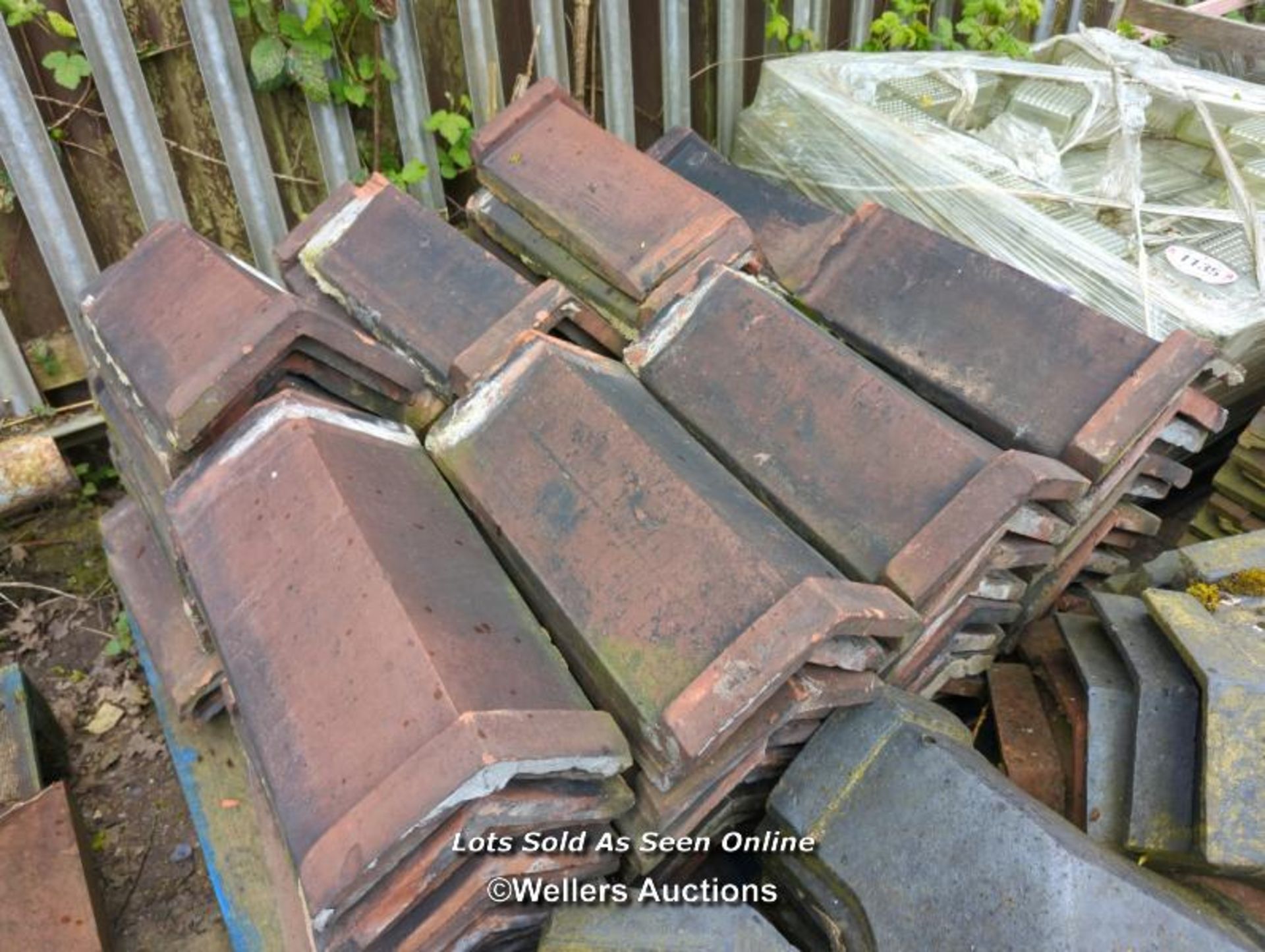 *APPROX X80 ANGLED RIDGE ROOF TILES, LARGEST 45CM (L)