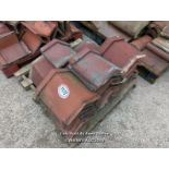 *APPROX X30 ANGLED RED RIDGE ROOF TILES, 33CM (L)