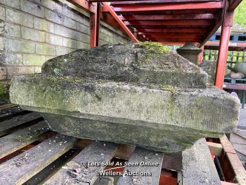 *A LARGE YORK STONE PIER CAP, 30CM (H) X 63CM SQUARE - Image 3 of 3