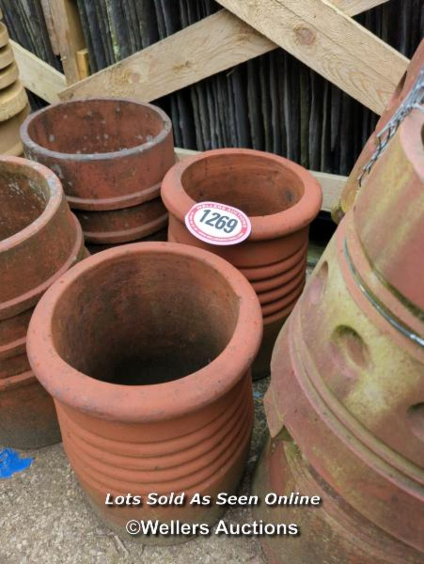 *X2 TERRACOTTA CHIMNEY POTS, 41CM (H)