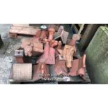 *A PALLET FULL OF TERRACOTTA FINIALS, MOSTLY AS FOUND
