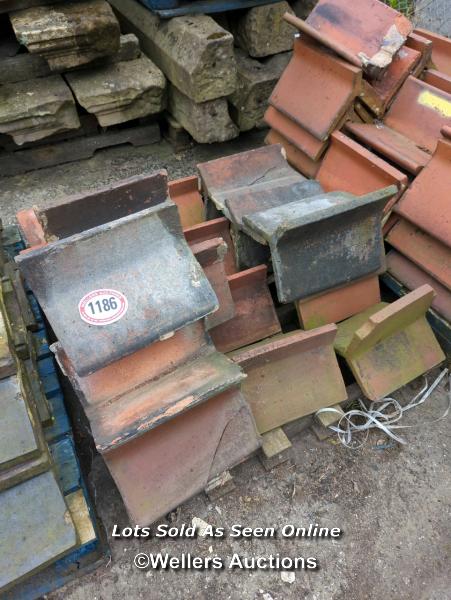 *APPROX X20 ANGLED RED RIDGE ROOF TILES, 36CM (L)