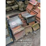 *APPROX X20 ANGLED RED RIDGE ROOF TILES, 36CM (L)