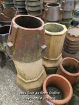 *X2 CHIMNEY POT BASES WITH X1 NON-MATCHING TOP, BASE 70CM (H)