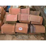 *APPROX X45 ANGLED RED RIDGE ROOF TILES, 34CM (L)