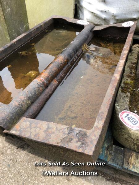 *A CAST IRON TROUGH, 23CM (H) X 112.5CM (L) X 42CM (W)