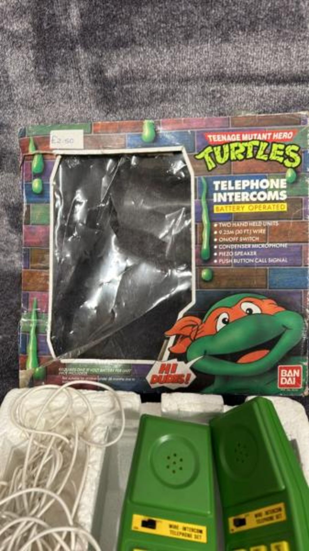 Teenage Mutant Hero Turtles - boxed Ban Dai Intercom telephone toy, Turtles VI game for Super - Image 3 of 6