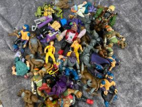 Teenage Mutant Hero Turtles - Assorted loose mainly 1980's & 1990's figures by Plamates Toys