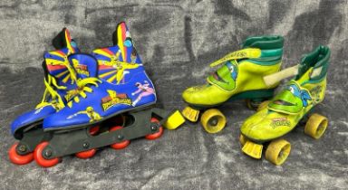 1990 Teenage Mutant Hero Turtles roller boots and Power Rangers roller blades from 1994 / AN43