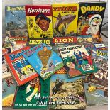 Vintage annuals including Victor, Lion and DC Superheroes 1967 / AN33