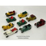 Group of nine Matchbox models of Yesteryear diecast cars including 1912 Packard Landaulet no.11, all