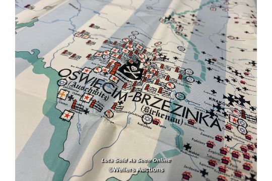 This meticulously crafted map, titled "Nazi Crimes," illustrates the locations of atrocities committ - Image 8 of 9