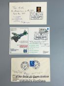 Three signed commemorative first day covers including "25th Anniversary of the Royal Air Force