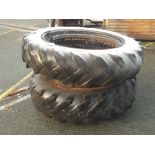 DUAL WHEELS & TYRES (16.9 X 38)