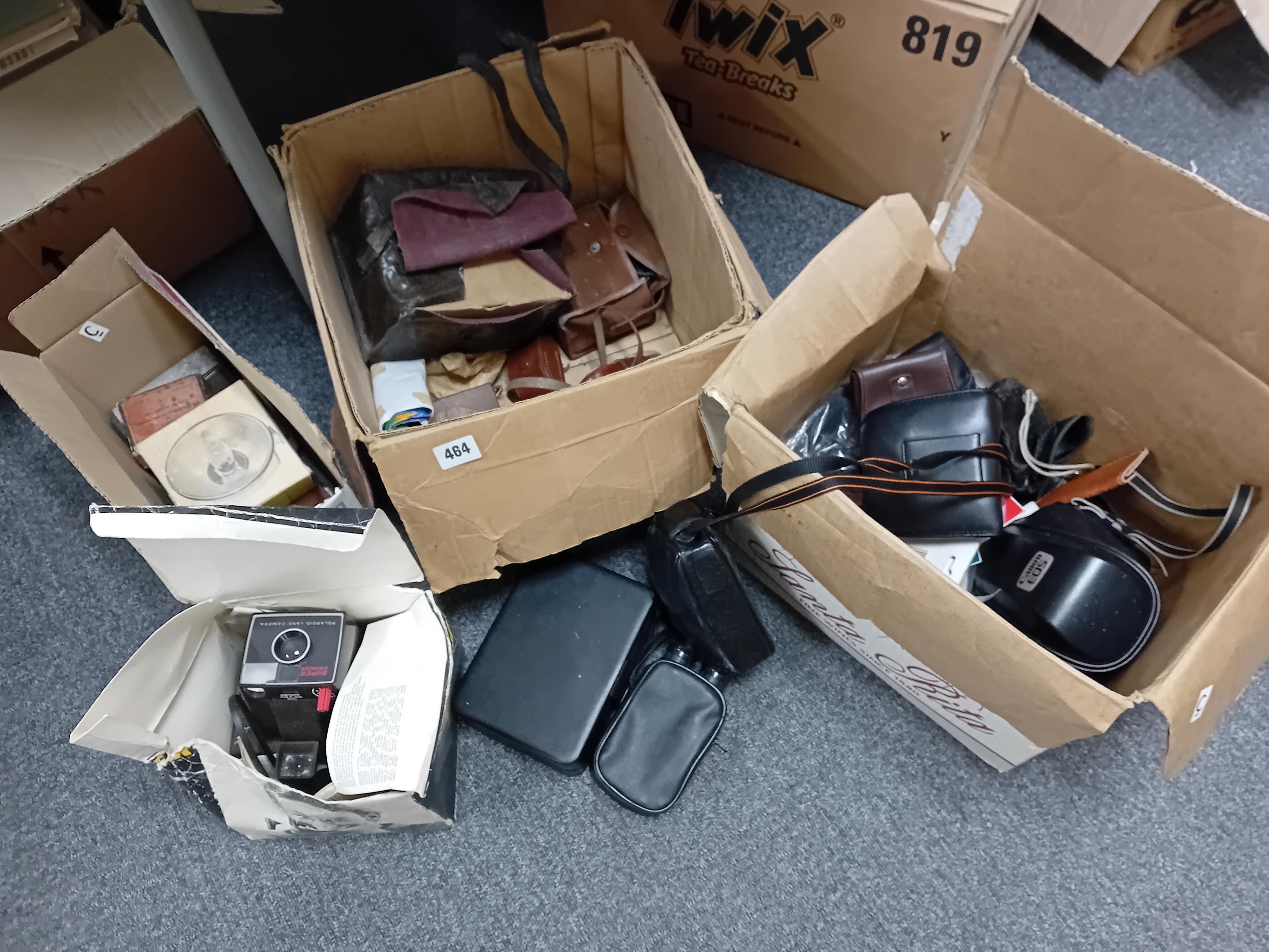 2 BOXES OF VINTAGE CAMERAS