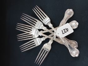 6 HM SILVER KINGS PATTERN DESSERT FORKS