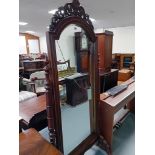 EARLY VICTORIAN MAHOGANY CHEVAL MIRROR