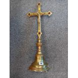 LARGE VICTORIAN BRASS CRUCIFIX