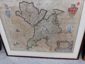 18TH CENTURY COLOURED MAP OF NORTH WALES