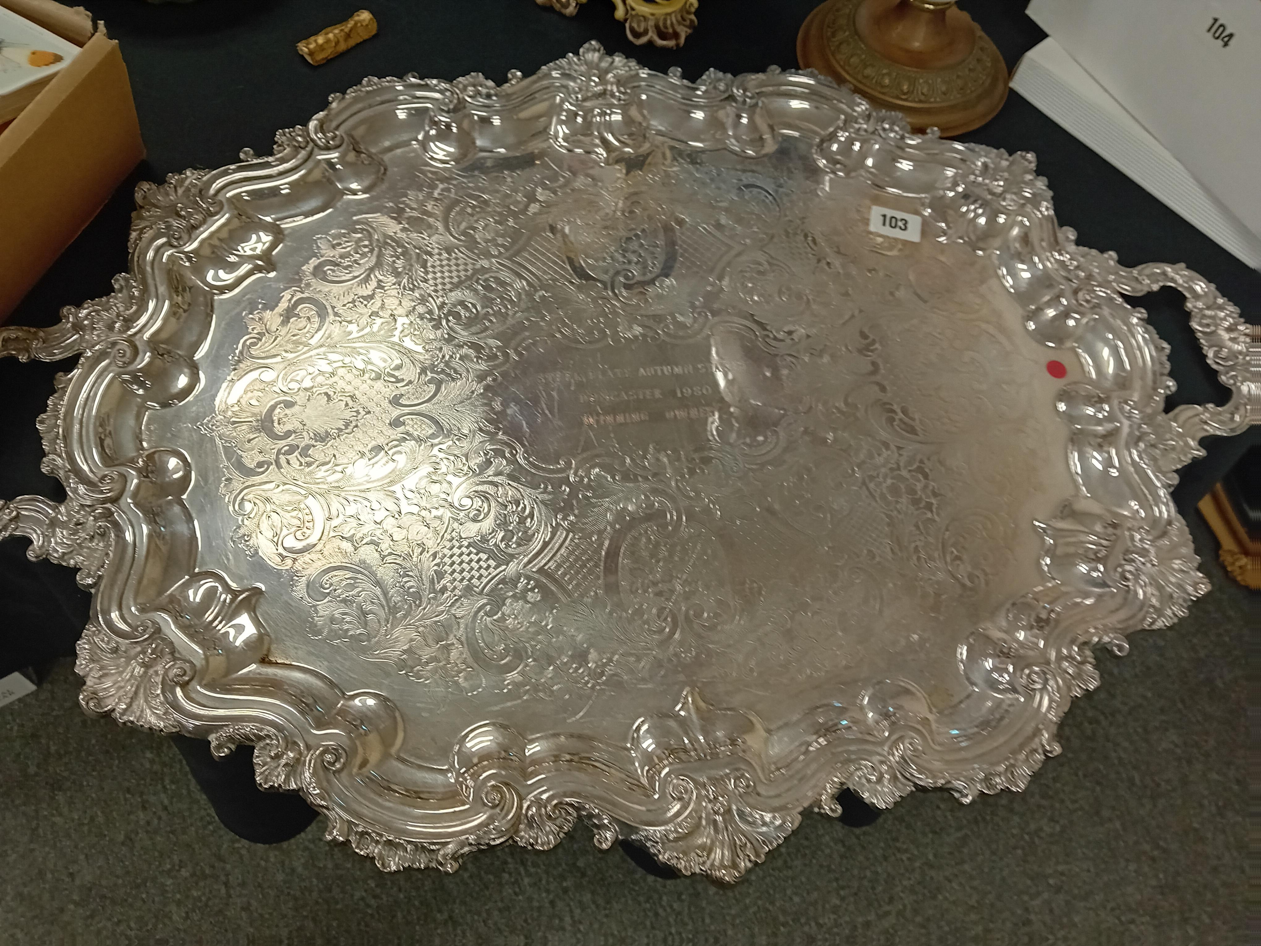 LARGE SILVER PLATED TRAY