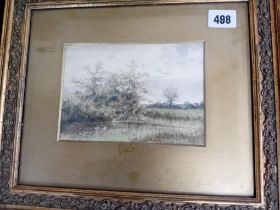 BARRAUD RURAL LANDSCAPE SIGNED WATERCOLO