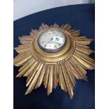 1950S SUNBURST SWISS WALL CLOCK