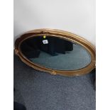 OVAL GILT BEVELLED GLASS MIRROR