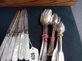 6 HM SILVER FRUIT KNIVES