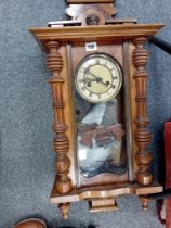 VICTORIAN OAK CASED VIENNA WALL CLOCK