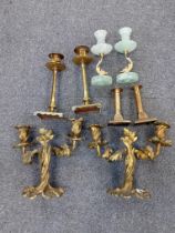 PAIR OF 19TH CENTURY ORMOLU CANDLESTICKS