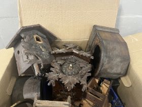 BOX OF ASSORTED CLOCKS