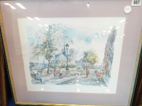 NOTRE DAME PARIS SIGNED PRINT