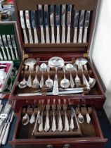 A CANTEEN OF SILVER PLATED CUTLERY - 12