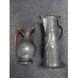 ART NOVEAU PEWTER EWER