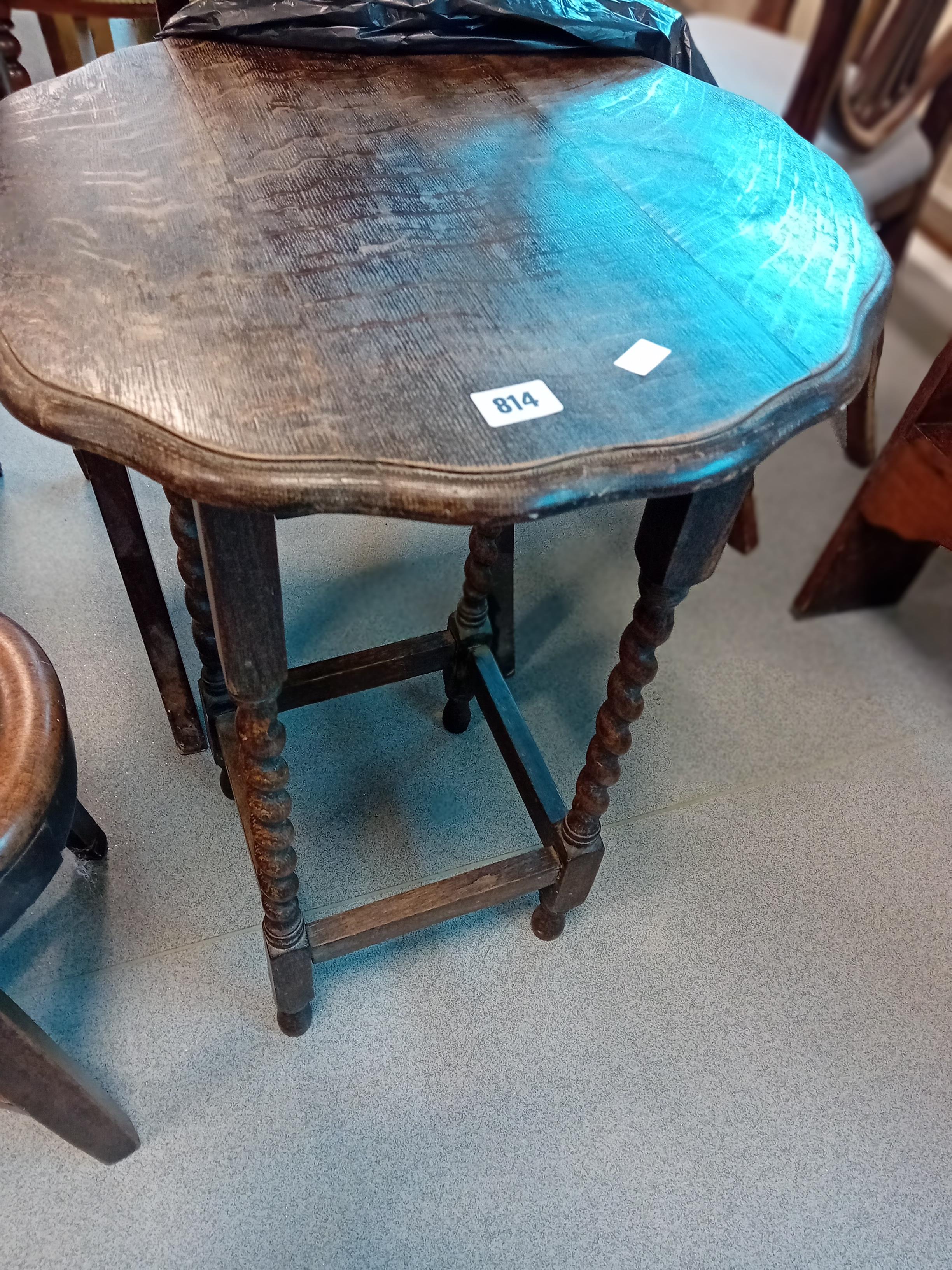 1920S OAK BARLEY TWIST TABLE