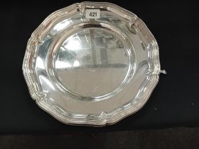 STERLING SILVER PLATE WITH CUT CARD RIM