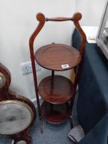 EDWARDIAN MAHOGANY CAKE STAND