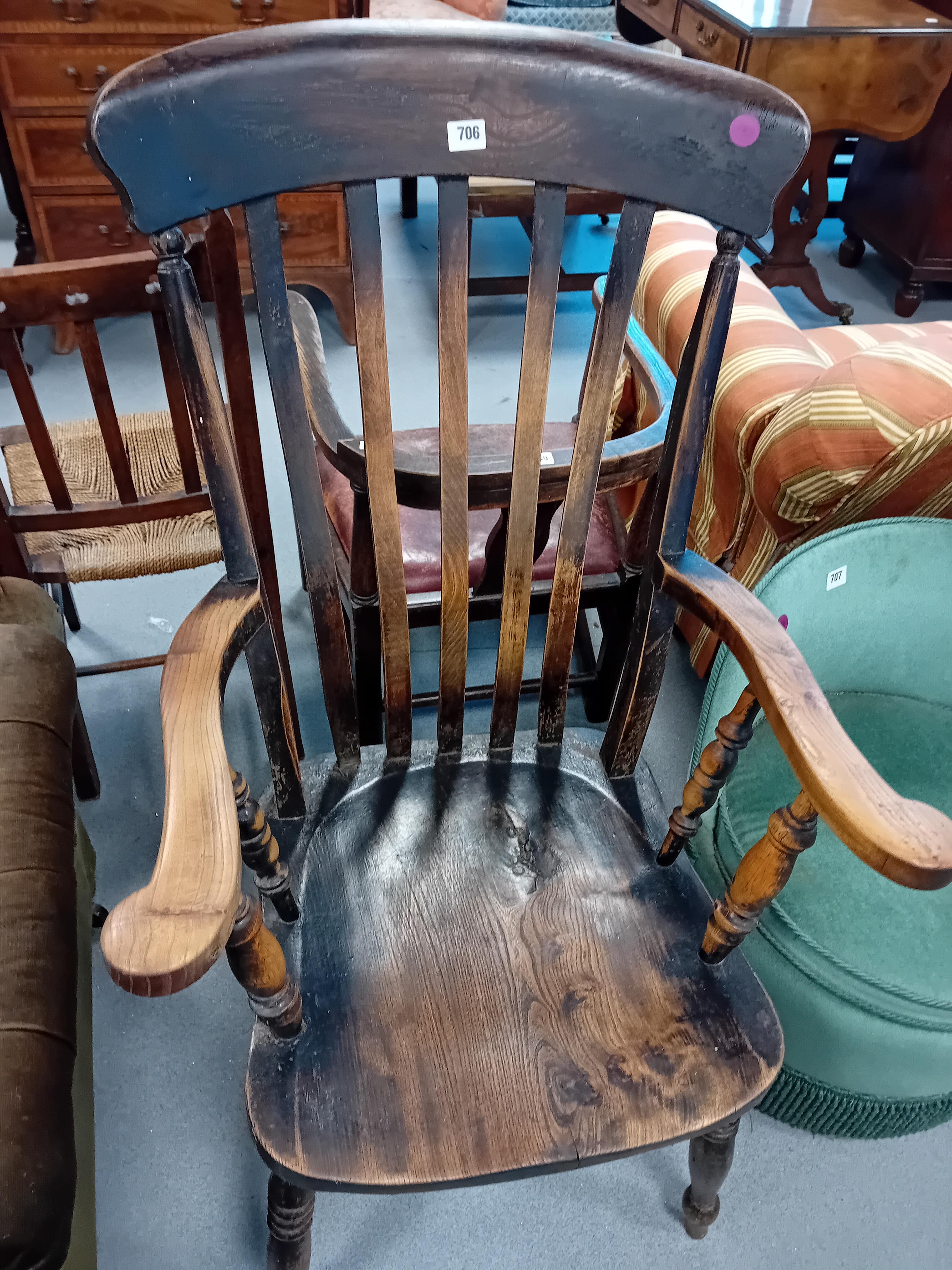 LATE 19TH CENTURY BEECH KITCHEN CHAIR