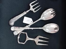 PAIR OF SILVER SALAD SERVERS